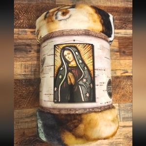 American Heritage Royal Plush Throw Blanket Virgin Mary 50 x 60”